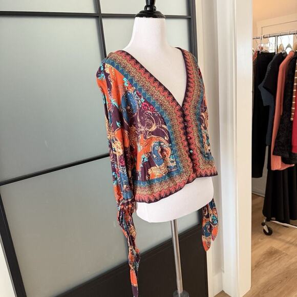 Free people catch me if you can blouse jacket kimono XS Artsy Festival Boho - Picture 3 of 10